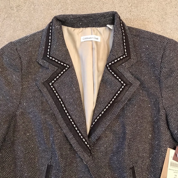 Coldwater Creek Shimmer Herringbone Blazer Jacket NEW Womens Size 14 Large Gift - Picture 7 of 12